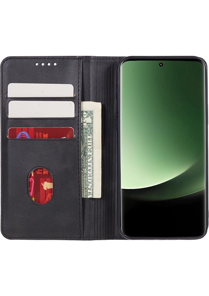 Xiaomi Için Redmi Note 12 Turbo/poco F5 5g Pu Deri Kaplamalı Tpu Stand Anti-Drop Telefon Kılıf Buzağı Doku Cüzdanı Kapak Black (Yurt Dışından)