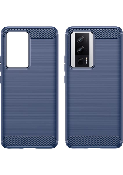 Xiaomi Poco F5 Pro 5g/redmi K60 Pro 5G/K60 5g Karbon Fiber Doku Yumuşak Tpu Fırçalanmış Yüzey Koruyucu Kapak Mavisi (Yurt Dışından) modelleri