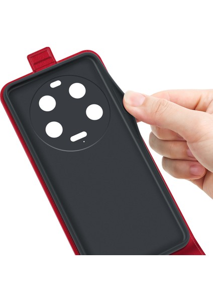 Kart Tutucu Deri Telefon Kılıfı Xiaomi 13 Ultra Çılgın At Doku Dikey Flip Telefon Kapak-Kırmızı (Yurt Dışından) fırsatları
