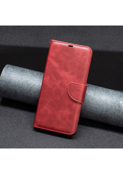 Xiaomi Için Poco X5 5g/redmi Note 12 5g (Global)/(Hindistan)/(Çin) Telefon Kılıfı Pu Deri Cüzdan Stand Koruyucu Kapak Strap-Red (Yurt Dışından)