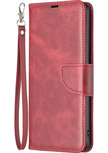 Xiaomi Için Poco X5 5g/redmi Note 12 5g (Global)/(Hindistan)/(Çin) Telefon Kılıfı Pu Deri Cüzdan Stand Koruyucu Kapak Strap-Red (Yurt Dışından)