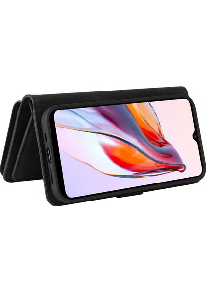 Xiaomi Redmi Için 12C 4G/11A 4g Telefon Kılıfı Çoklu Kart Yuvası Deri Kapak Cüzdan Stand Zipper Cep-Black (Yurt Dışından) modelleri