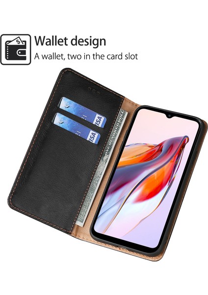 Xiaomi Redmi Için 12C 4g Pu Deri Cüzdan Stand Kılıfı Manyetik Kapanış Anti-Drop Telefon Kapak Black (Yurt Dışından) fırsatları