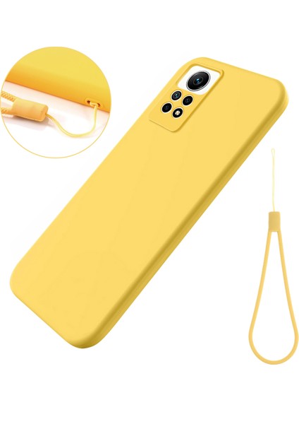 Xiaomi Redmi Için Note 12 Pro 4g Sıvı Sıvı Silikon Damla Geçirmez Kapak Yumuşak Astar Telefon Kılıfı Sarı (Yurt Dışından)