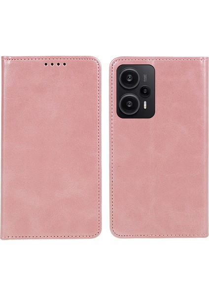 Xiaomi Redmi Için Note 12 Turbo/poco F5 5g Pu Deri Kaplamalı Tpu Stand Anti Drop Telefon Kılıf Buzağı Doku Cüzdanı Kapak Çizgi Altın (Yurt Dışından)