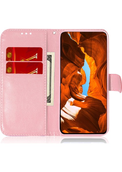 Xiaomi Redmi Için Cüzdan Deri Kılıfı Not 12 Turbo/poco F5 5g Göz Kamaştırıcı Çiçek Deseni Telefon Standı Kapak-Pembe (Yurt Dışından)