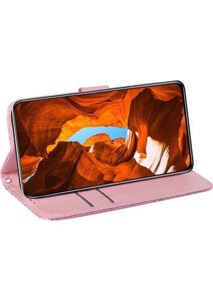 Xiaomi Redmi Için Cüzdan Deri Kılıfı Not 12 Turbo/poco F5 5g Göz Kamaştırıcı Çiçek Deseni Telefon Standı Kapak-Pembe (Yurt Dışından)