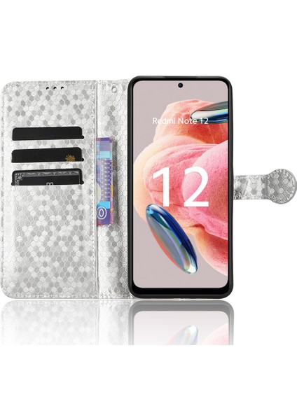 Xiaomi Için Redmi Note 12 4g Telefon Kılıfı Dot Deseni Stand Cüzdan-Silver ile Basılı Pu Deri Kapak (Yurt Dışından) fiyatları
