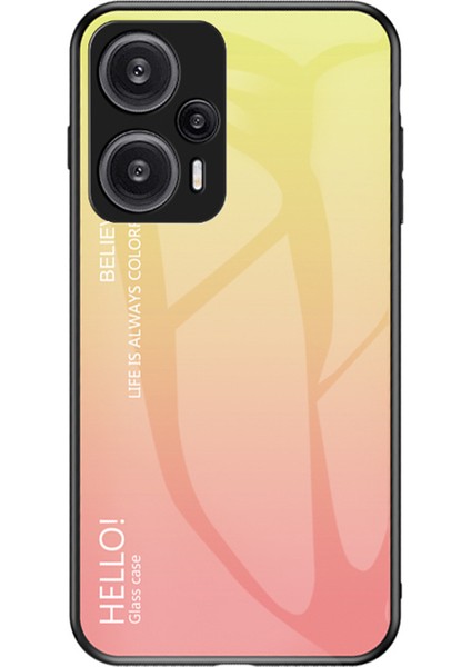 Xiaomi Için Redmi Note 12 Turbo/poco F5 5g Ince Telefon Kılıfı Pc+Tpu+Temperli Cam Şok Geçirmez Kapak Sınıfı Sarı (Yurt Dışından)