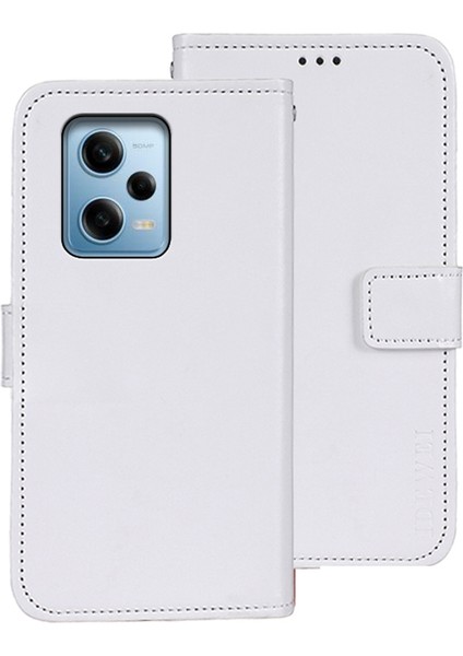 Xiaomi Redmi Için Note 12 Pro 5g /note 12 Pro Speed ​​5g /poco X5 Pro 5g Telefon Kılıfı Çılgın At Dokusu Pu Deri Flip Stand Cüzdan Çırpma Dayanıklı Telefon Kapak-Beyaz (Yurt Dışından)
