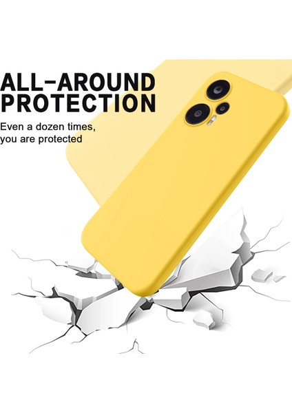 Xiaomi Poco F5 5G/Redmi için Cep Telefonu Kapağı Not 12 Turbo, Yumuşak Astar+Sıvı Silikon Akıllı Telefon Kasası Kılıf Strap-Sarı (Yurt Dışından) indirimleri