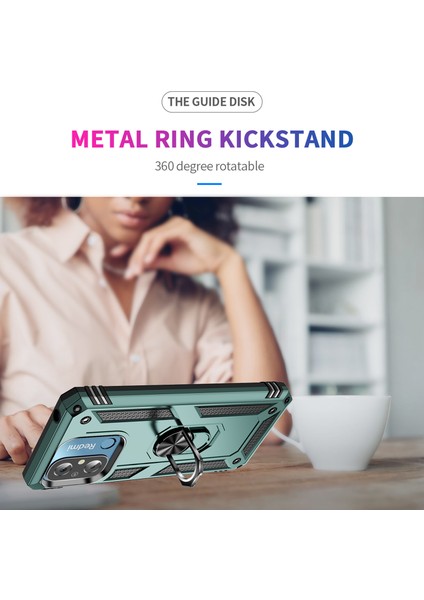 Xiaomi Redmi Için 12C 4g Telefon Kılıfı ile Halka Kickstand Şok Geçirmez Pc+Tpu Arka Kapak-Blackish Green (Yurt Dışından) indirimleri