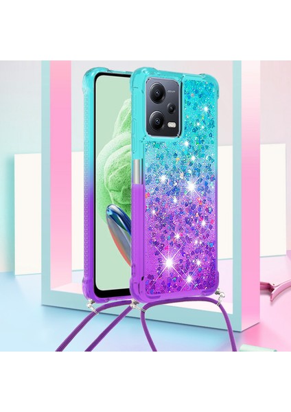 Xiaomi Redmi Için Tpu Telefon Kılıfı Not 12 5g (Çin)/(Global)/poco X5 5g Gradyan Sıvı Quicksand ve Kirk-Sky Mavi/mor ile Kapak (Yurt Dışından)
