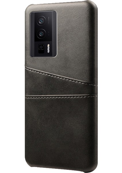 Xiaomi Poco F5 Pro 5g/redmi K60 Pro 5G/K60 5g Pu Deri+Sert Pc Telefon Kılıfı Çift Kart Tutucu Ultra Ince Koruyucu Kabuk Kapağı Black (Yurt Dışından) fiyatları