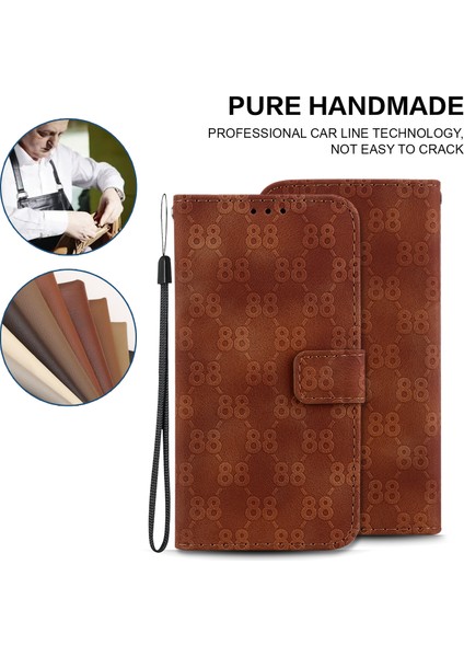 Xiaomi Poco X5 Pro 5g/redmi Için Note 12 Pro Speed ​​5g/not 12 Pro 5g Çift 8 Şekilli Baskı Kapağı Kapağı Deri Stand Telefon Case-Brown (Yurt Dışından) indirimleri