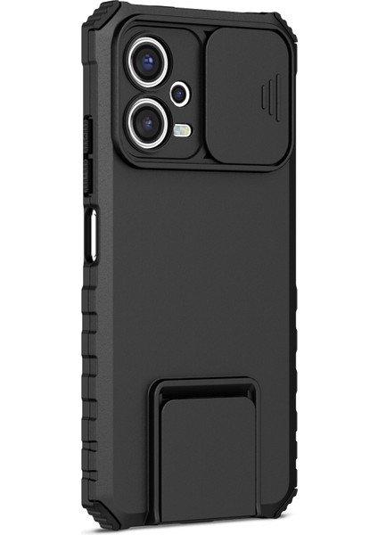 Xiaomi Redmi Için Note 12 5g (Hindistan)/poco X5 5g Pc+Tpu Kickstand Telefon Kılıfı Slayt Kameralı Kapak Black (Yurt Dışından) fırsatları