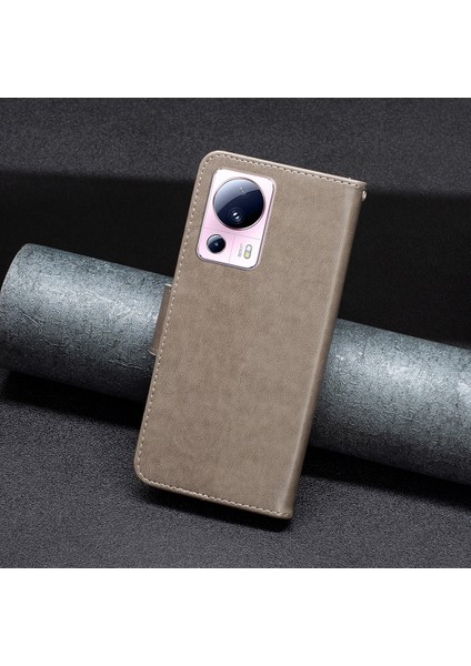 Xiaomi 13 Lite/civi 2 5g Telefon Deri Kılıf Cüzdan Stand Butterfly Strap-Grey ile Baskılı Telefon Kapağı (Yurt Dışından) indirimleri