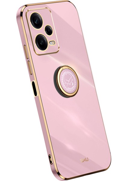 Xiaomi Için Xinli Redmi Note 12 Pro 5g Yüzük Tutucu Kickstand Tpu Telefon Kapak Kılıfı Elektraplatma Kenar-Doğru (Yurt Dışından)
