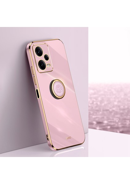 Xiaomi Için Xinli Redmi Note 12 Pro 5g Yüzük Tutucu Kickstand Tpu Telefon Kapak Kılıfı Elektraplatma Kenar-Doğru (Yurt Dışından)