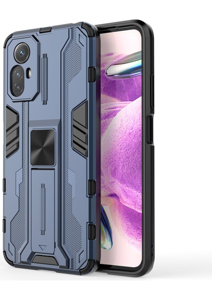 Xiaomi Için Redmi Note 12S 4g Telefon Kılıfı Önleme Önleyici Koruyucu Kapak Kickstand Hard Pc+Yumuşak Tpu Telefon Vaka-Mavisi (Yurt Dışından)