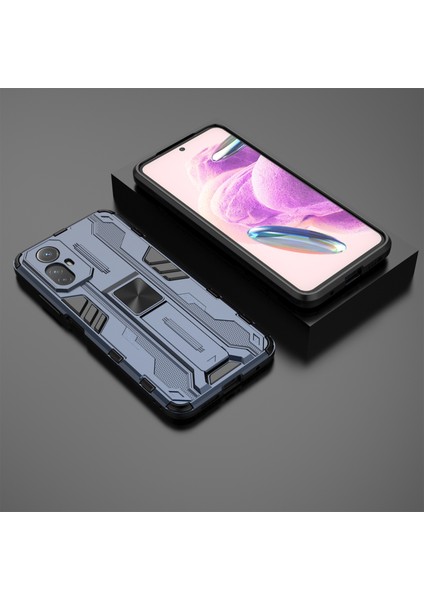 Xiaomi Için Redmi Note 12S 4g Telefon Kılıfı Önleme Önleyici Koruyucu Kapak Kickstand Hard Pc+Yumuşak Tpu Telefon Vaka-Mavisi (Yurt Dışından)