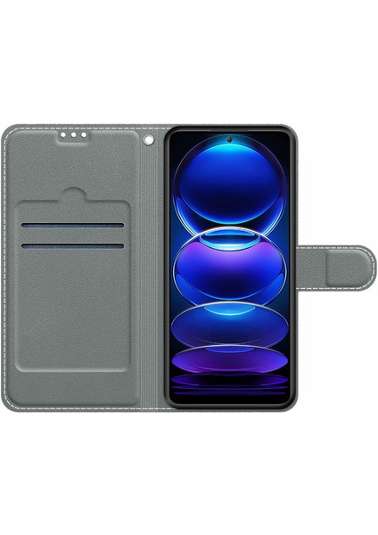 Xiaomi Redmi Için Deri Telefon Kılıfı Not 12 5g (Çin)/(Hindistan)/(Global)/poco X5 5g, Kart Tutucu Stand Desen Baskı Kapak Sarı Kedi/kazak (Yurt Dışından)