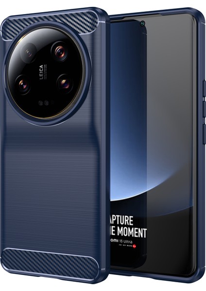 Karbon Fiber Doku Tpu Tpu Kılıfı Xiaomi 13 Ultra, Kazık Dayanıklı Fırçalı Telefon Koruyucu Kapak Mavisi (Yurt Dışından)