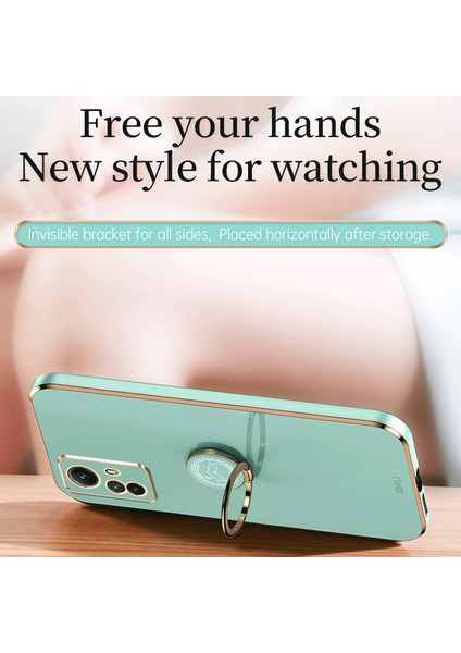 Xiaomi Redmi Için Xinli Not 12S 4g Yüzük Kickstand Tpu Telefon Kapağı Elektrumanlı Telefon Case-Cen (Yurt Dışından) modelleri