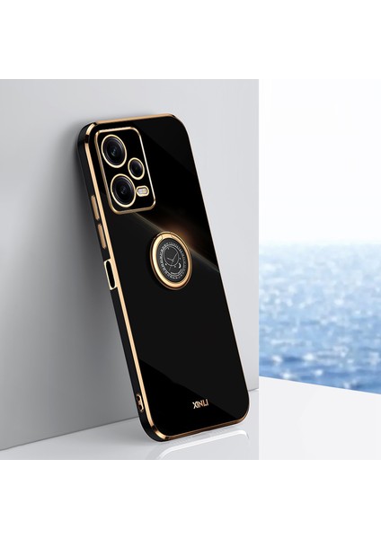 Xiaomi Için Xinli Redmi Note 12 Pro 5g Yüzük Tutucu Kickstand Tpu Telefon Kapak Kılıfı Elektraplatma Kenar-Black (Yurt Dışından) indirimleri