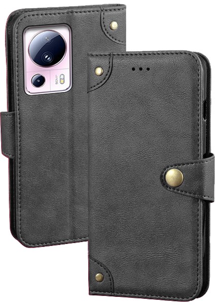 Xiaomi 13 Lite/civi 2 5g Telefon Kılıfı Flip Deri Cüzdan Cep Telefonu Stand Kapak Black (Yurt Dışından)