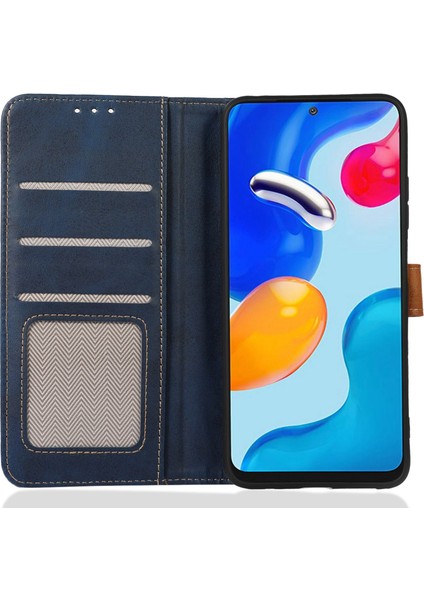 Buzağı Dokusu Xiaomi Için Telefon Kılıfı Poco C55 4g/redmı 11A 4G/12C 4g Stand Cüzdan Telefon Kapak Sapfire (Yurt Dışından)