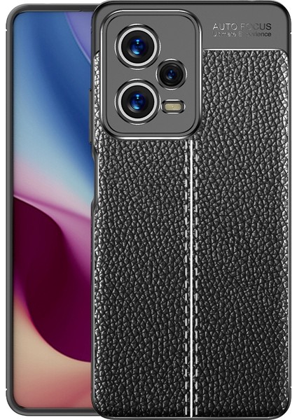 Xiaomi Redmi Için Tpu Kılıfı Note 12 Pro 5g, Şok Geçirmez Litchi Doku Koruyucu Telefon Kapak Black (Yurt Dışından)