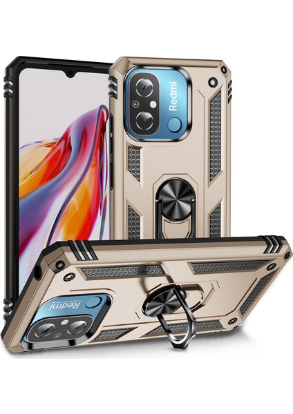 Xiaomi Redmi Için 12C 4g Telefon Kılıfı ile Ring Kickstand Şok Geçirmez Pc+Tpu Arka Kapak-Arka (Yurt Dışından)