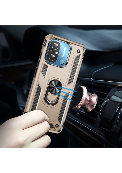 Xiaomi Redmi Için 12C 4g Telefon Kılıfı ile Ring Kickstand Şok Geçirmez Pc+Tpu Arka Kapak-Arka (Yurt Dışından) fırsatları