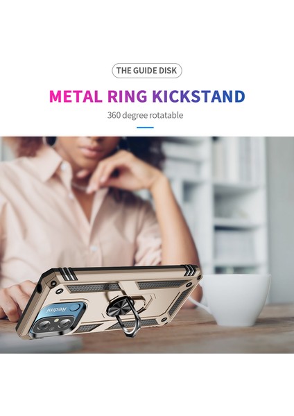 Xiaomi Redmi Için 12C 4g Telefon Kılıfı ile Ring Kickstand Şok Geçirmez Pc+Tpu Arka Kapak-Arka (Yurt Dışından) indirimleri