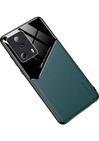 Xiaomi 13 Lite/civi 2 5g Anti-Güz Kapak Pu Deri Kaplamalı Tpu+Pc Telefon Kılıfı Metal Metal Yeşil Yeşil (Yurt Dışından)