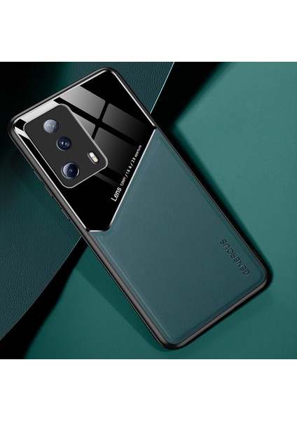 Xiaomi 13 Lite/civi 2 5g Anti-Güz Kapak Pu Deri Kaplamalı Tpu+Pc Telefon Kılıfı Metal Metal Yeşil Yeşil (Yurt Dışından) modelleri