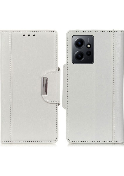 Xiaomi Için Redmi Note 12 4g Koruyucu Telefon Kapağı Standı Pu Deri Cüzdan Telefon Vaka-Beyaz (Yurt Dışından)