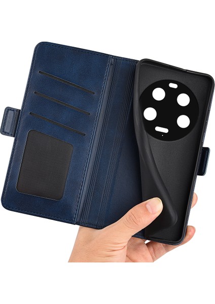 Xiaomi Için 13 Ultra Şok Geçirmez Cüzdan Flip Telefon Kapağı Buzağı Dokusu Pu Deri Stand Folio Case-Blue (Yurt Dışından) fırsatları