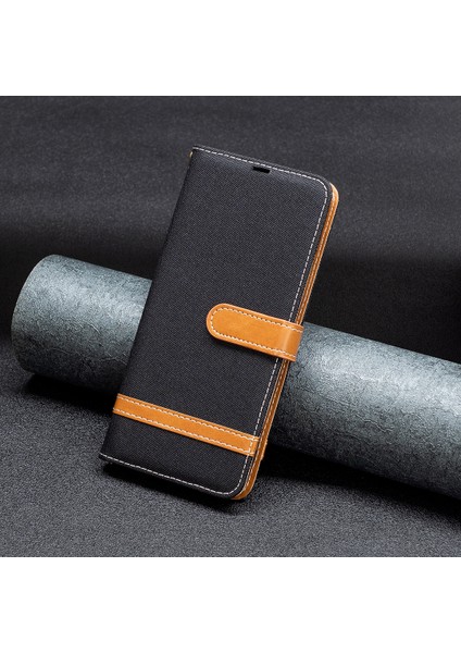 Xiaomi Için Redmi Note 12S 4g Stand Kılıf Kot Pus Cülten Pu Deri+Tpu Telefon Kapak Black (Yurt Dışından)