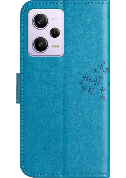 Xiaomi Redmi Için Anti-Drop Telefon Kılıfı Not 12 5g (Global)/(Hindistan)/(Çin)/poco X5 5g Pu Deri Koruyucu Telefon Kapak Standı Baskılı Baykuş Ağacı Desen Mavisi (Yurt Dışından) indirimleri