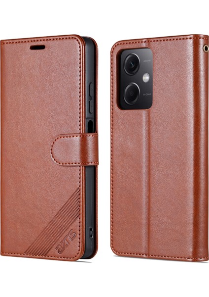 Xiaomi Redmi Için Note 12 5g (Global)/(Hindistan)/(Çin)/poco X5 5g Pu Deri Telefon Kılıf Cüzdan Stand Telefon Kapak-Kahverengi (Yurt Dışından)