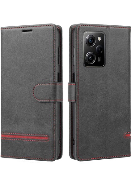 Xiaomi Redmi Için Note 12 Pro 5g/12 Pro Speed ​​5g/poco X5 Pro 5g Yatay Hat Stand Cüzdan Deri Kapak Black (Yurt Dışından)
