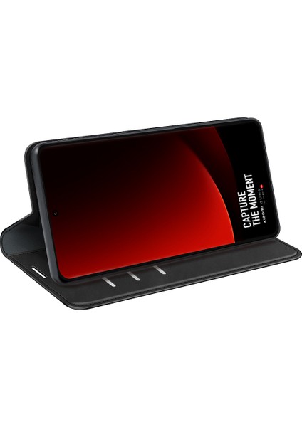 Xiaomi 13 Ultra Şok Geçirmez Pu Deri Deri Cüzdan Flip Kılıf Cilt Touch Stand Cep Telefonu Kapak Black (Yurt Dışından) modelleri