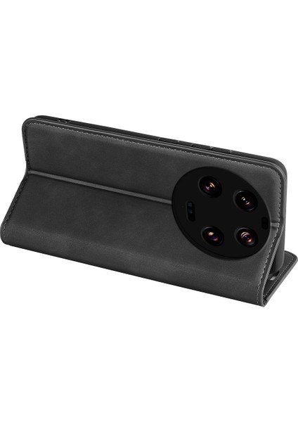 Xiaomi 13 Ultra Şok Geçirmez Pu Deri Deri Cüzdan Flip Kılıf Cilt Touch Stand Cep Telefonu Kapak Black (Yurt Dışından) fırsatları