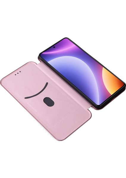 Xiaomi Için Redmi Note 12 Turbo/poco F5 5g Karbon Fiber Doku Deri Kılıf Flip Stand Cep Telefonu Kapak Golü Altın (Yurt Dışından)