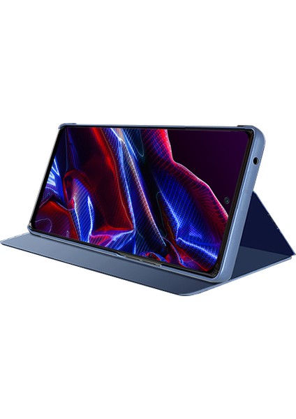 Xiaomi Için Poco X5 5g/redmi Note 12 5g (Global)/(Hindistan)/(Çin) Görüntüle Pencere Telefon Standı Kılıfı Elektraparma Ayna Yüzey Deri Kapak Silver (Yurt Dışından)
