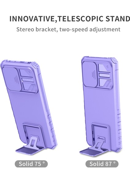 Xiaomi Redmi Için Kickstand Telefon Kılıfı Note 12 Pro 5g/note 12 Pro Speed ​​5g/poco X5 Pro 5g, Slayt Kamera Koruma Pc+Tpu Arka Kapak-Mor (Yurt Dışından) indirimleri
