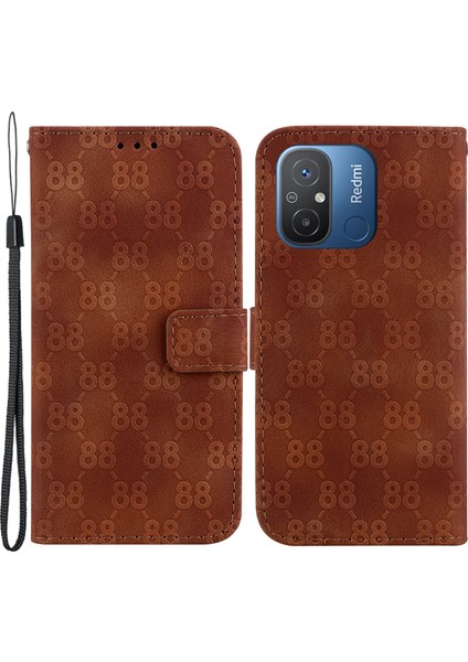 Xiaomi Redmi 12C 4g Deri Cüzdan Standı Için Çifte 8 Şeklin (Yurt Dışından)
