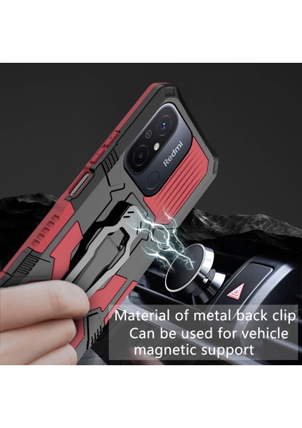 Mechwarrior Xiaomi Redmi 12C 4g Kickstand Kemer Klibi Tpu+Pc Geri Kapak-Kırmızı (Yurt Dışından) fırsatları